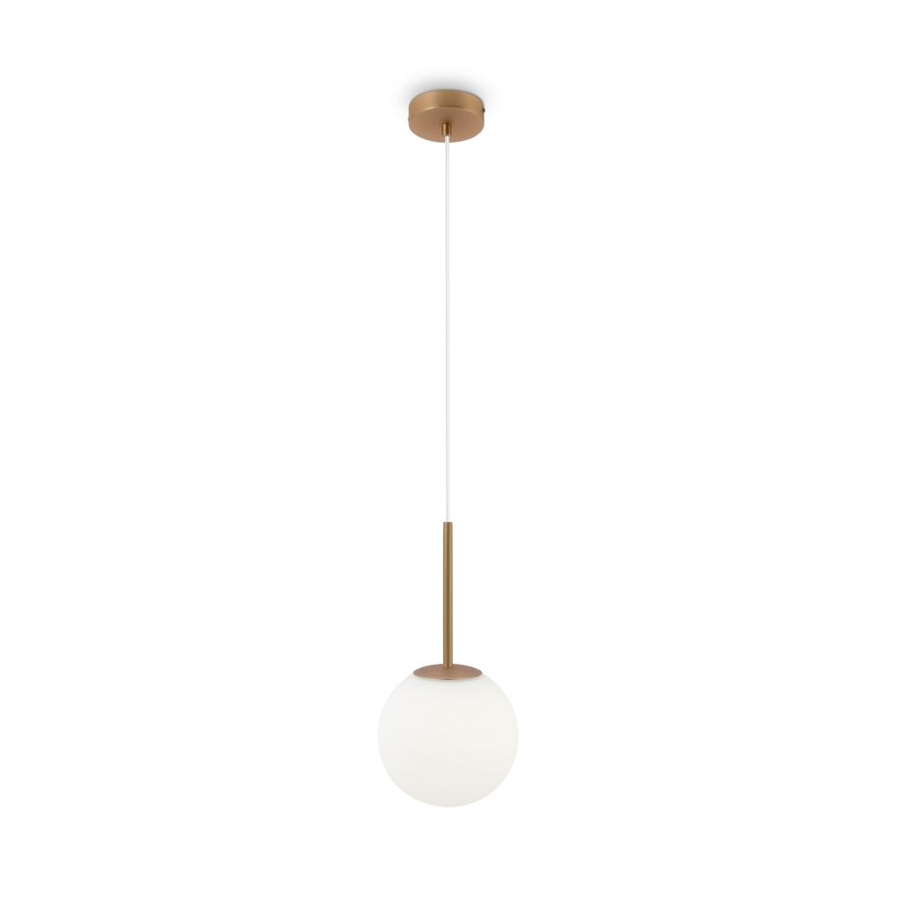 Pendul din Metal si Sticla Auriu/Alb D18xH180cm Basic form