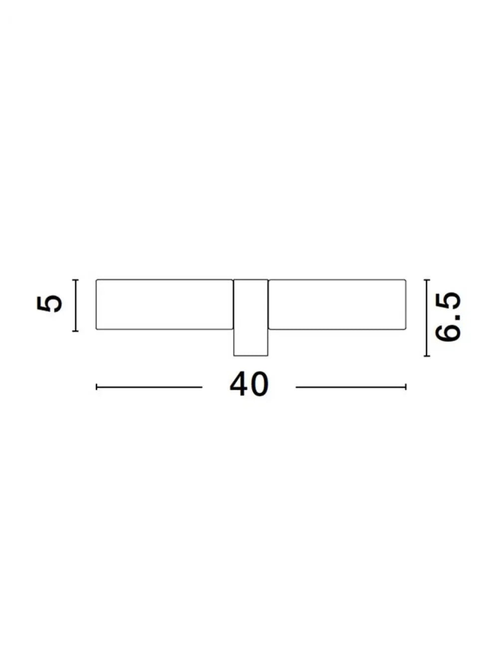 Aplica de perete structura din Aluminiu Negru si abajur din Sticla Alb H5xL40cm IP44 CORB