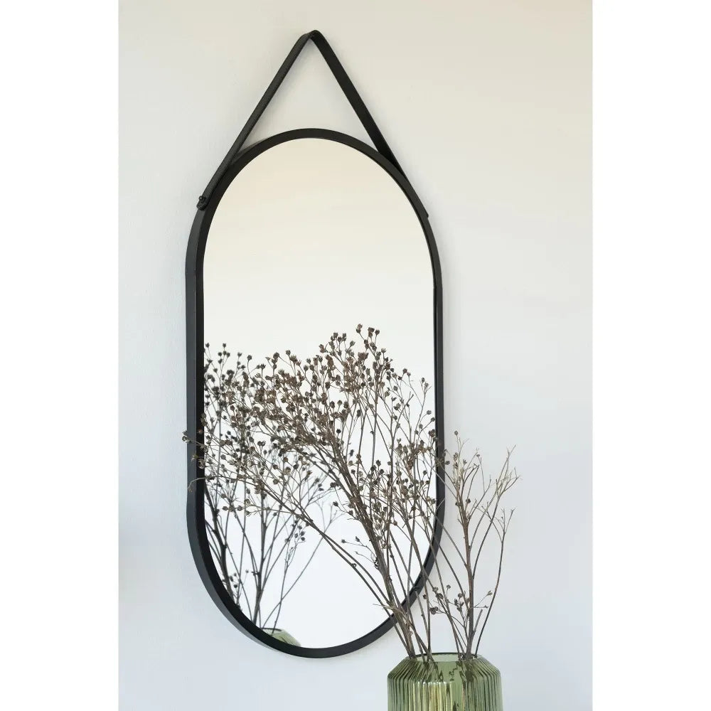 Oglinda cu rama din Metal Negru 60x35cm Trapani