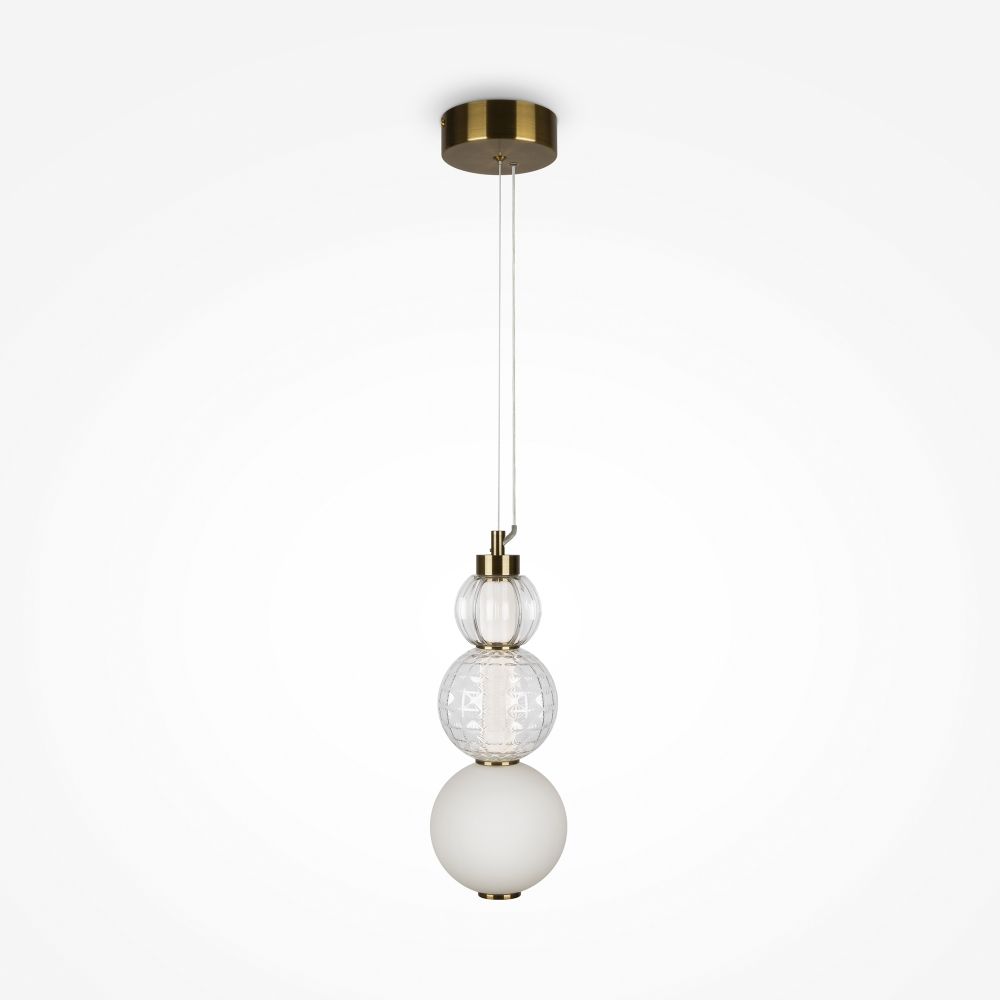 Pendul din Metal si Sticla Auriu/Transparent D15xH157cm Collar