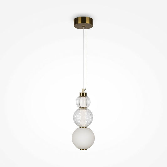Pendul din Metal si Sticla Auriu/Transparent D15xH157cm Collar