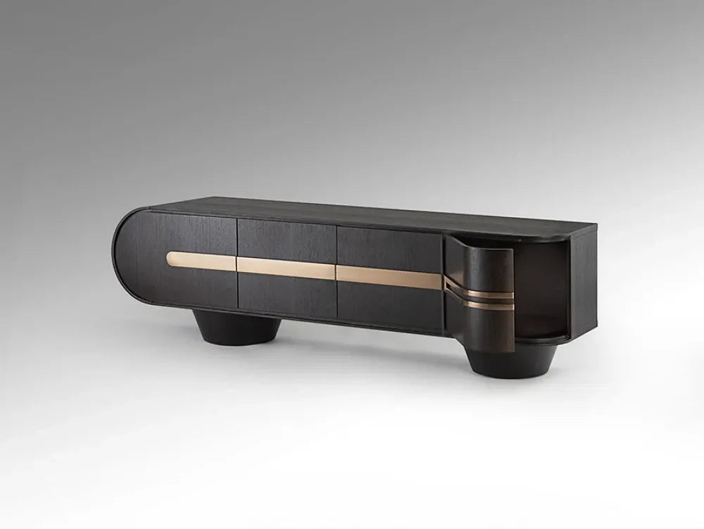 Comoda TV din MDF/Funir de stejar Maro inchis L200xH56cm Luca