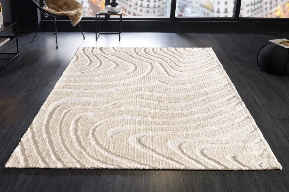 Covor din Poliester Crem L240cm Wave