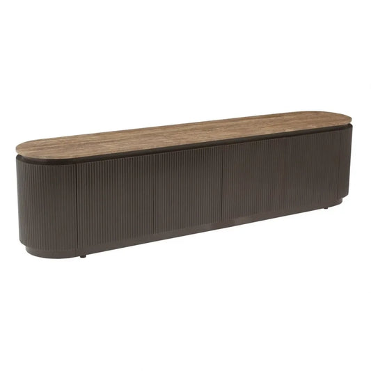 Comoda TV din MDF/Alama Maro si Travertin Maro L200xH50cm Russo Richmond interiors