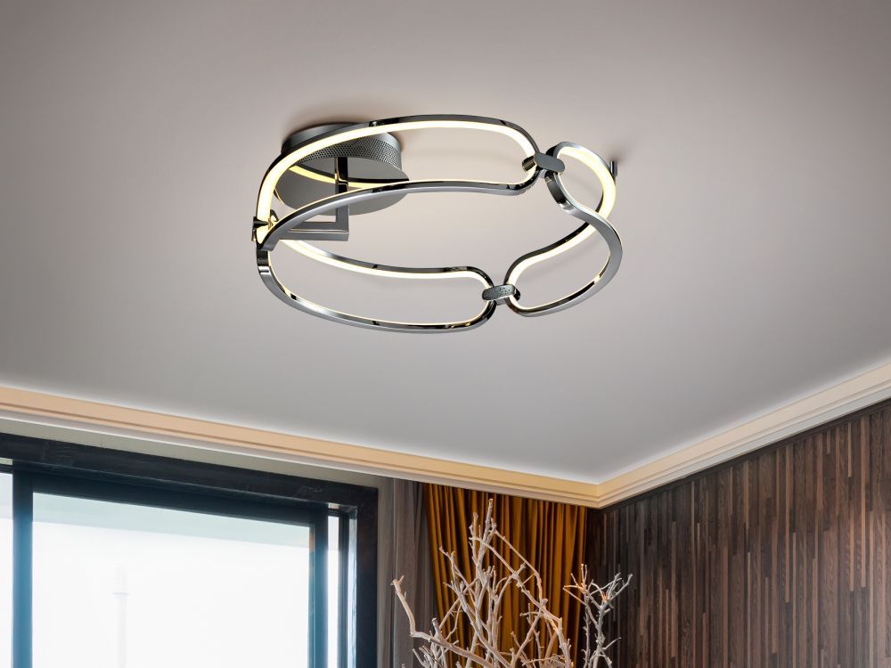 Plafoniera Rotunda din Metal si Metal Argintiu/Argintiu Colette D47xH16cm