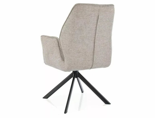 Scaun tapitat cu Stofa Brego 31 Bej cu picioare din Metal Negru H90xL58xA46cm Hugo