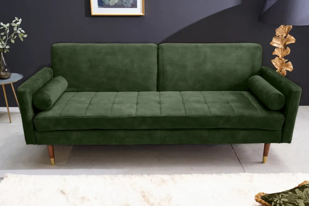 Canapea tapitat cu Catifea Verde L196cm Couture
