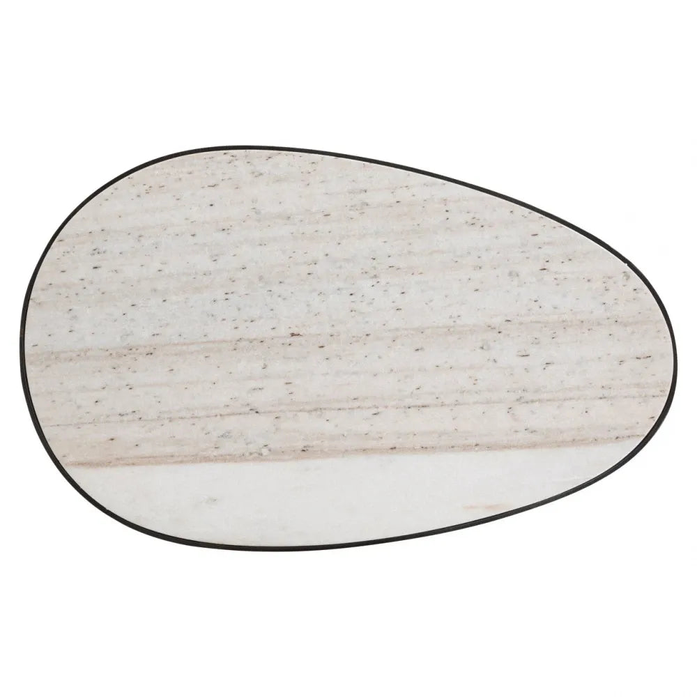 Masuta laterala din MDF/Metal Maro si Marmura Crem L70xH45cm Biloxi Richmond interiors