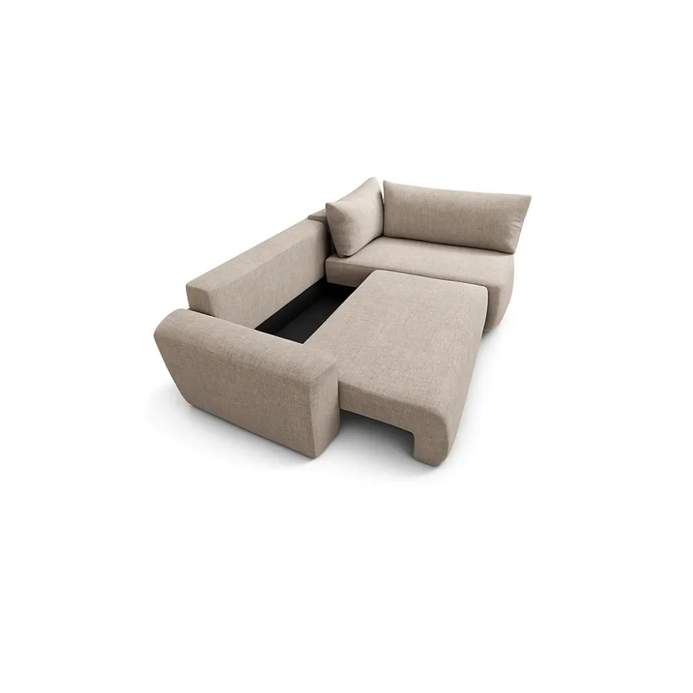 Coltar extensibil si spatiu pentru depozitare Maestro reversibil bej L270x170cm