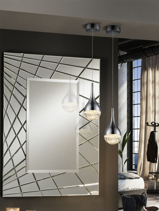 Pendul cu inaltime reglabila din Sticla Transparent cu LED  D10xH120cm Elie
