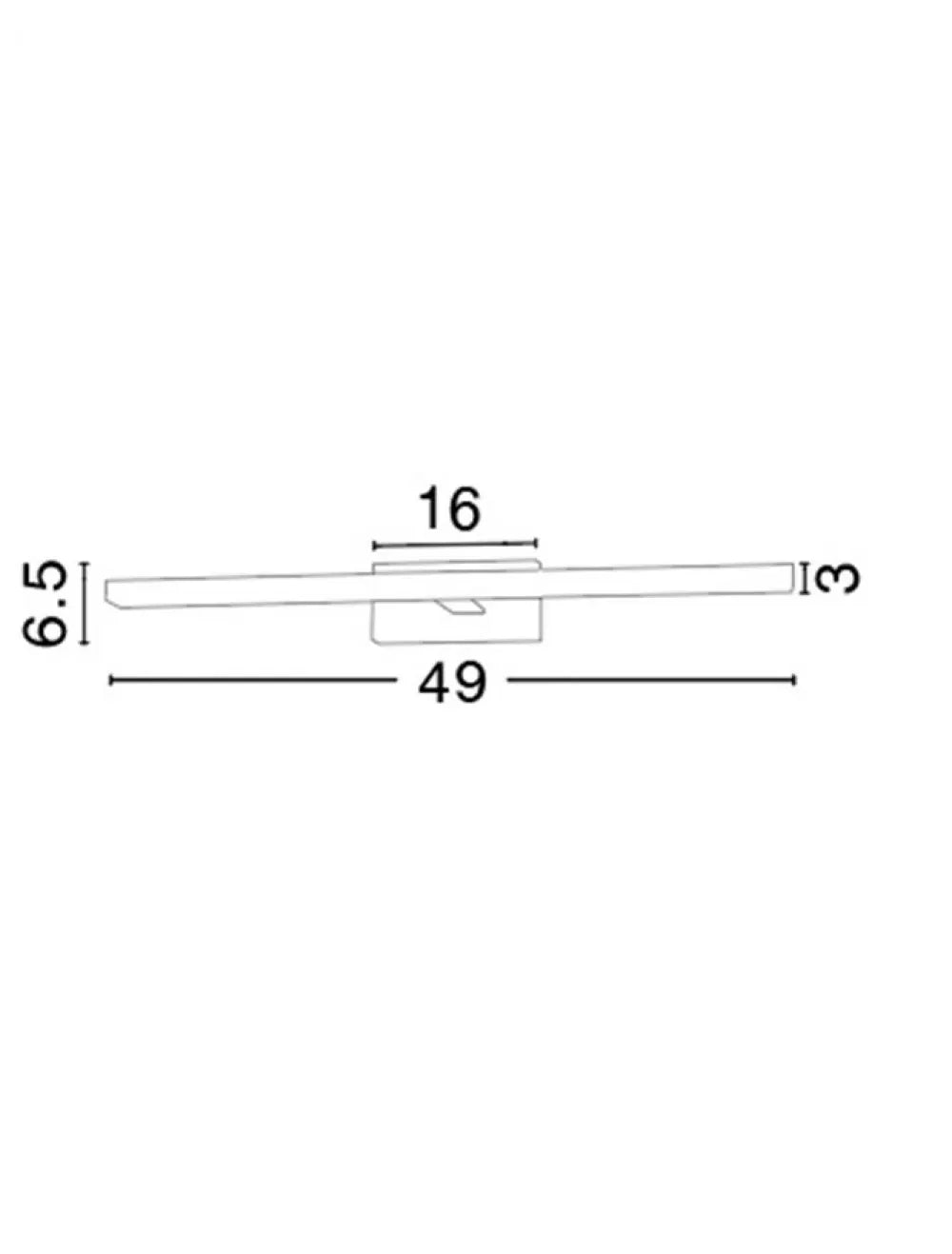 Aplica de perete structura din Aluminiu Argintiu si abajur din Acrilic Alb H6.5xL49cm IP44 12W 874lm 3000k MODENA