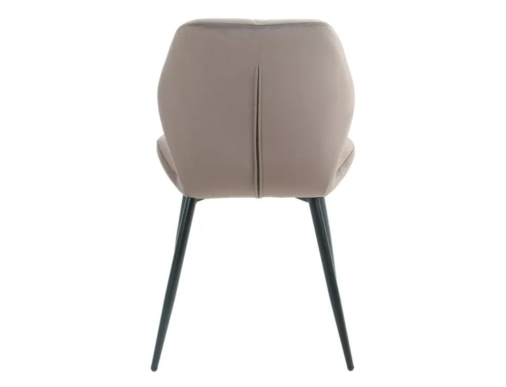 Set 2 scaune din Catifea Maro cappuccino si Metal Negru Hx86Lx48xA56cm Rick
