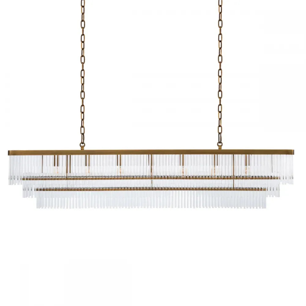 Candelabru din Metal Alama si Sticla Transparent H33xL140cm East rectangular Eichholtz