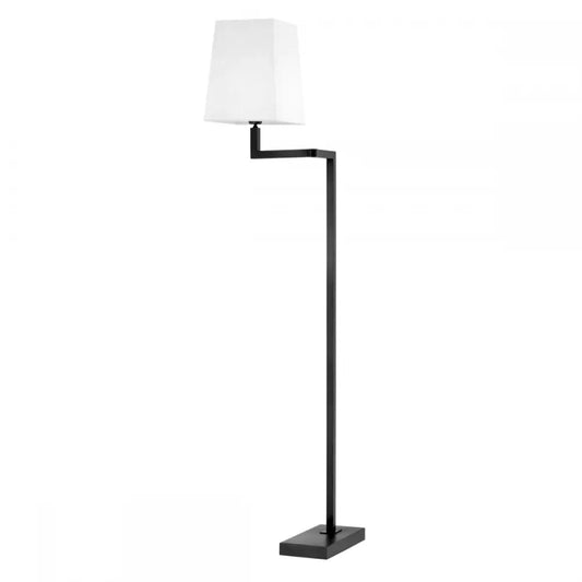 Lampa de podea din Metal Bronz si Textil Alb H172.5xL35cm Cambell Eichholtz