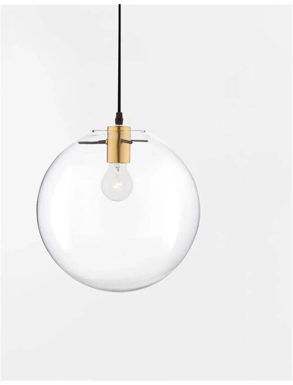 Pendul structura din Metal Negru/Auriu si abajur din Sticla Transparent H181xL25cm IP20 MIRALE