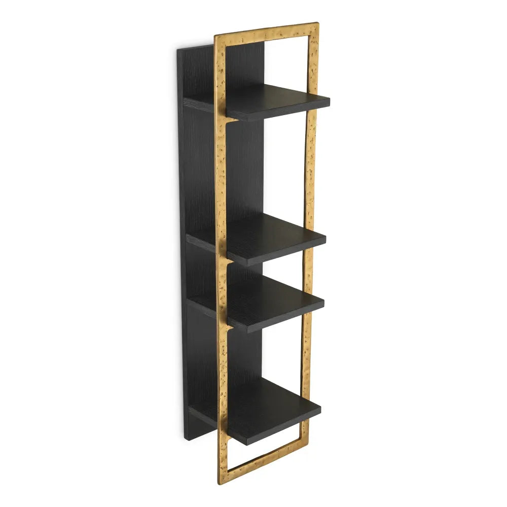 Raft suspendat din Furnir de stejar/Metal Gri carbune/Alama L45xH160cm Belcanto Eichholtz