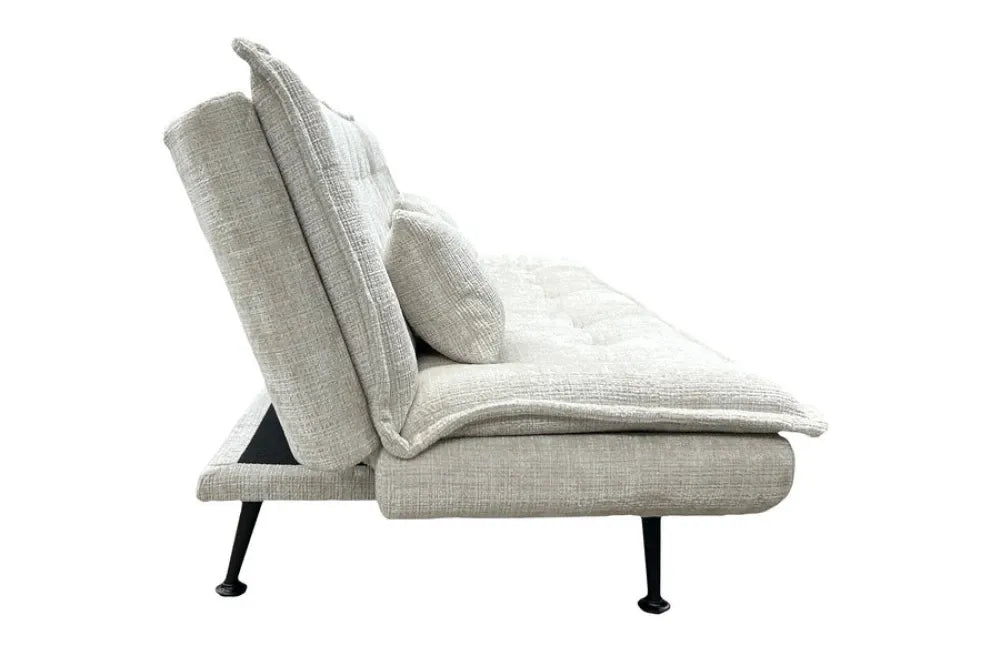 Canapea cu functie pat tapitata cu Chenille Bej L195cm Jazz