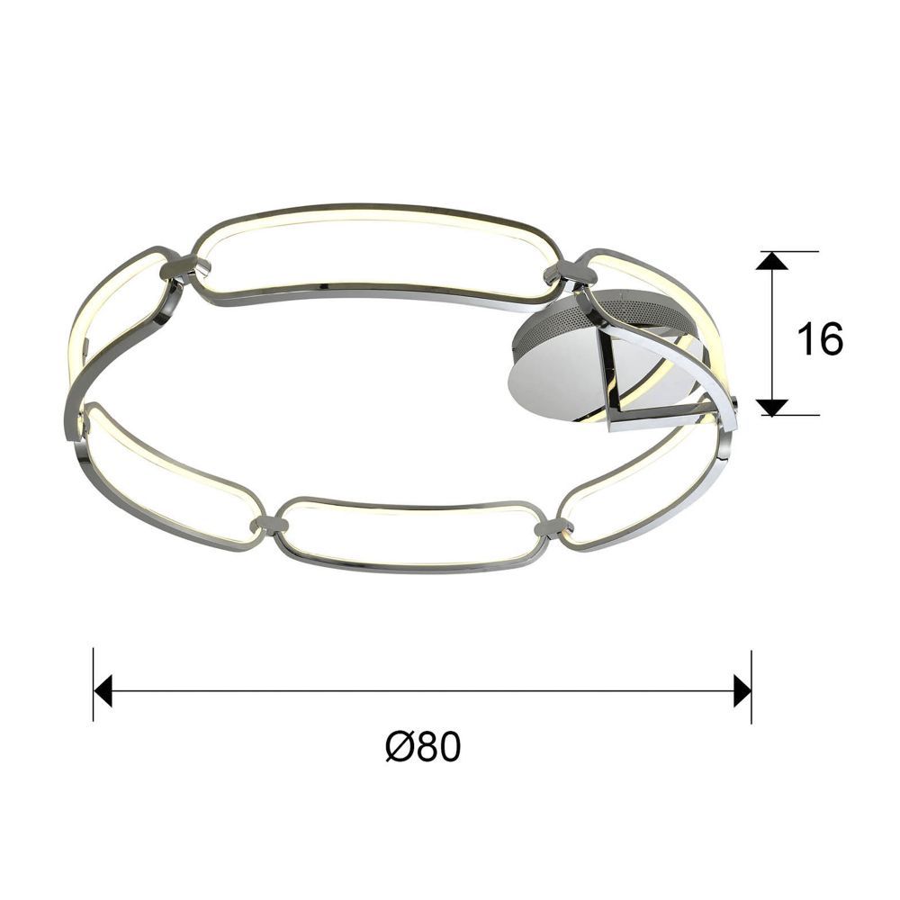 Plafoniera Rotunda din Metal si Metal Argintiu/Argintiu Colette D80xH16cm