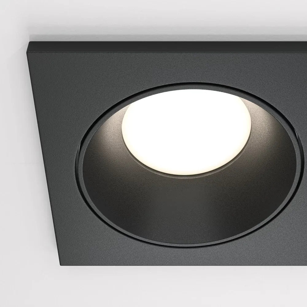 Spot incastrat dublu din Aluminiu Negru H4xL17cm IP 65 GU10 50W Zoom