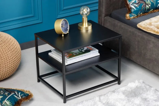 Masuta laterala Dreptunghiulara din Metal Negru si Metal Negru L50xH40cm Dura Stell