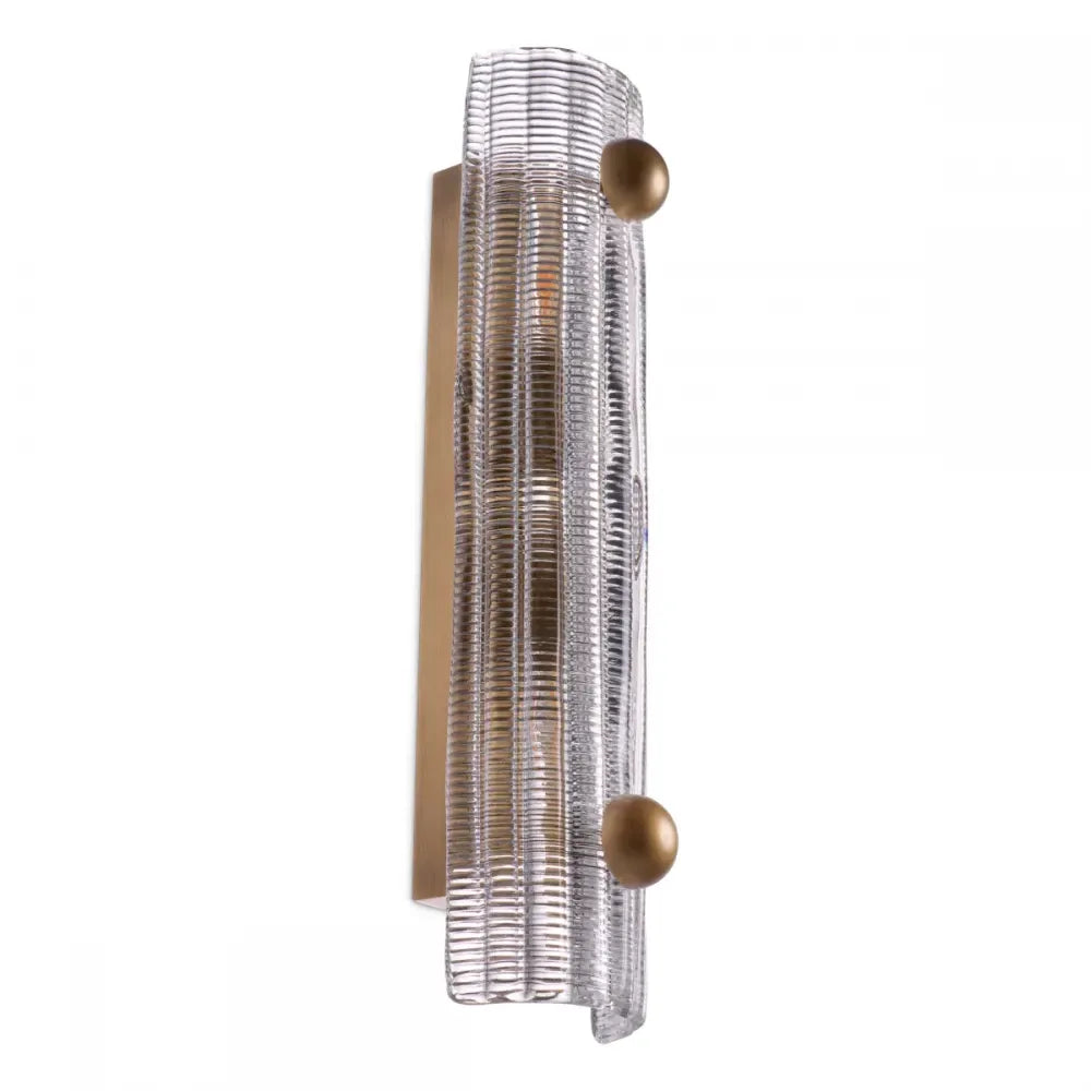 Aplica de perete din Otel inoxdabil Alama atichizata si Sticla Transparent H50xL12cm Dara Eichholtz