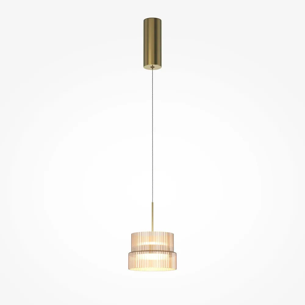 Pendul din Metal Bronz si Sticla Maro Cognac H334xD14.8cm Scala