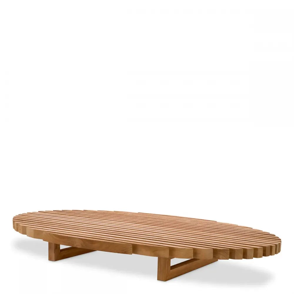 Masuta de cafea pentru exterior din Lemn de tec Maro H21.5xL170.5cm Anjuna Eichholtz