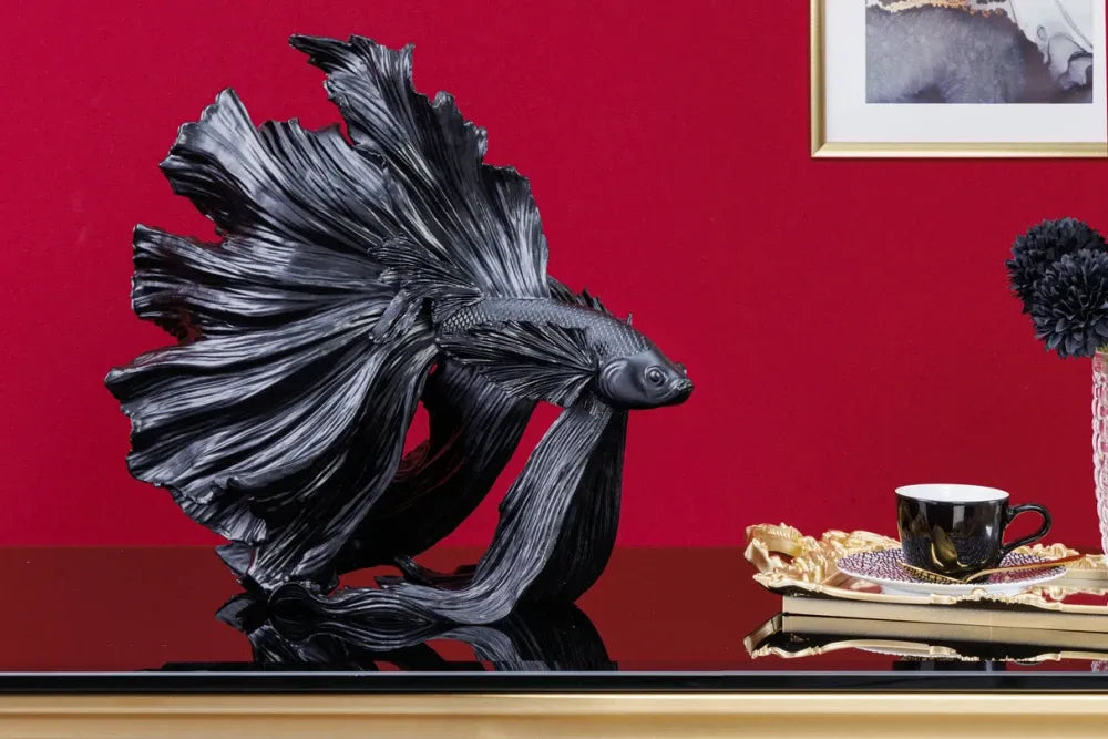 Statueta din Polirasina Negru H36xL32cm Crowntail