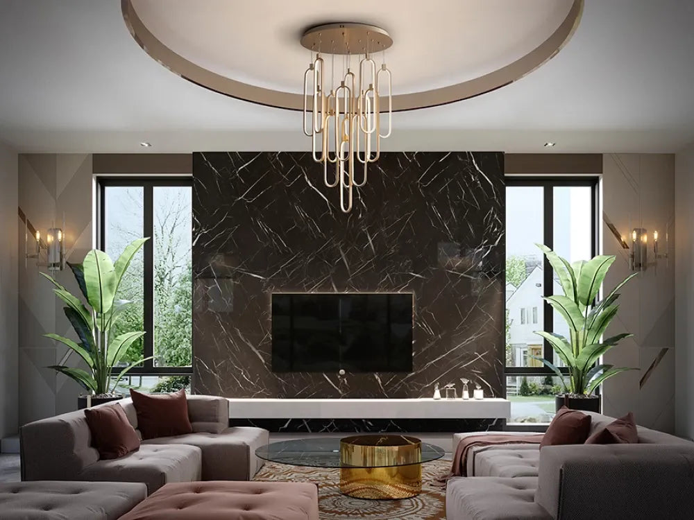Candelabru din Aluminiu Rose gold H300xD60cm Colette