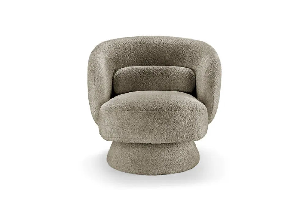 Fotoliu rotativ tapitat cu Stofa boucle Maro taupe H76xL76xA75cm Bossa Nova
