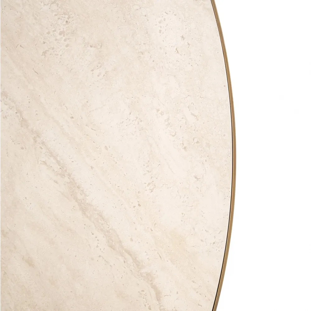 Masa rotunda din Metal/MDF Alama/Alb si Ceramica Alb D130xH75cm Tivoli Richmond interiors