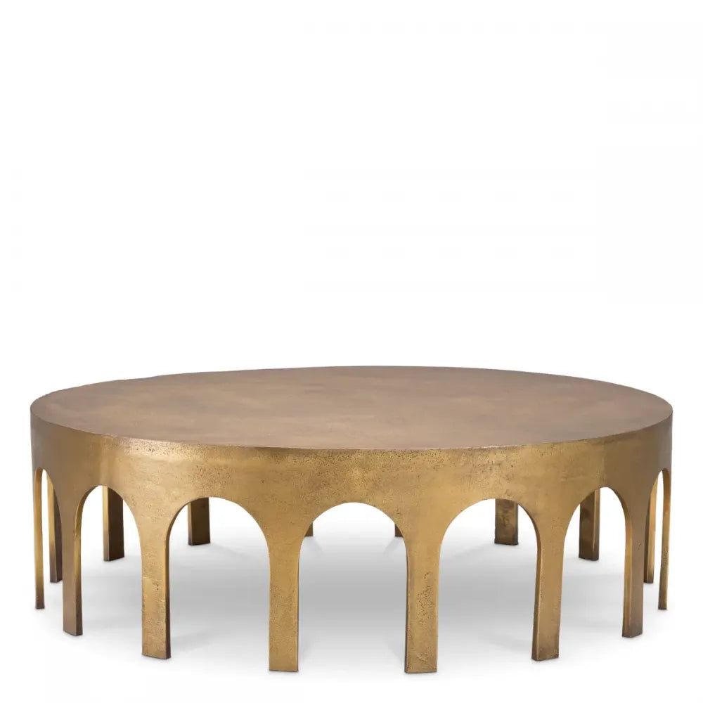 Masuta de cafea Rotunda din Aluminiu Alama D97.5xH30cm Gardini Eichholtz