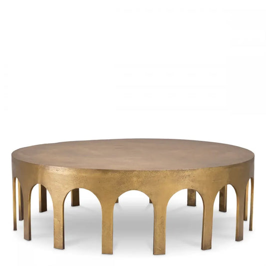 Masuta de cafea Rotunda din Aluminiu Alama D97.5xH30cm Gardini Eichholtz