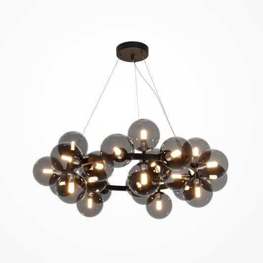 Lustra din Metal si Sticla Negru/Gri cu 25 becuri G9 28W D69xH123cm Dallas