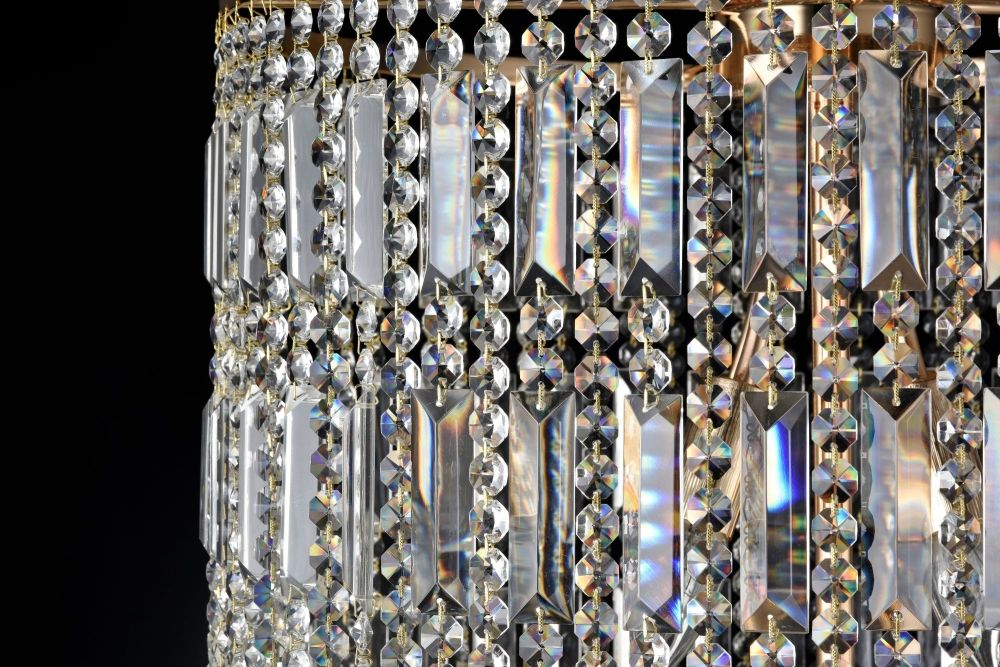 Lustra rotunda din Cristal Transparent cu 16 becuri D52xH175cm Niagara
