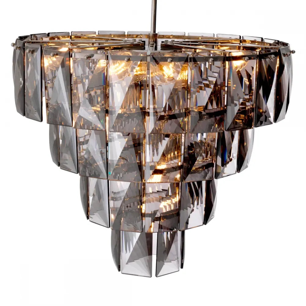 Candelabru din Metal Argintiu si Cristal Fumuriu H65xD60cm Amazone S Eichholtz