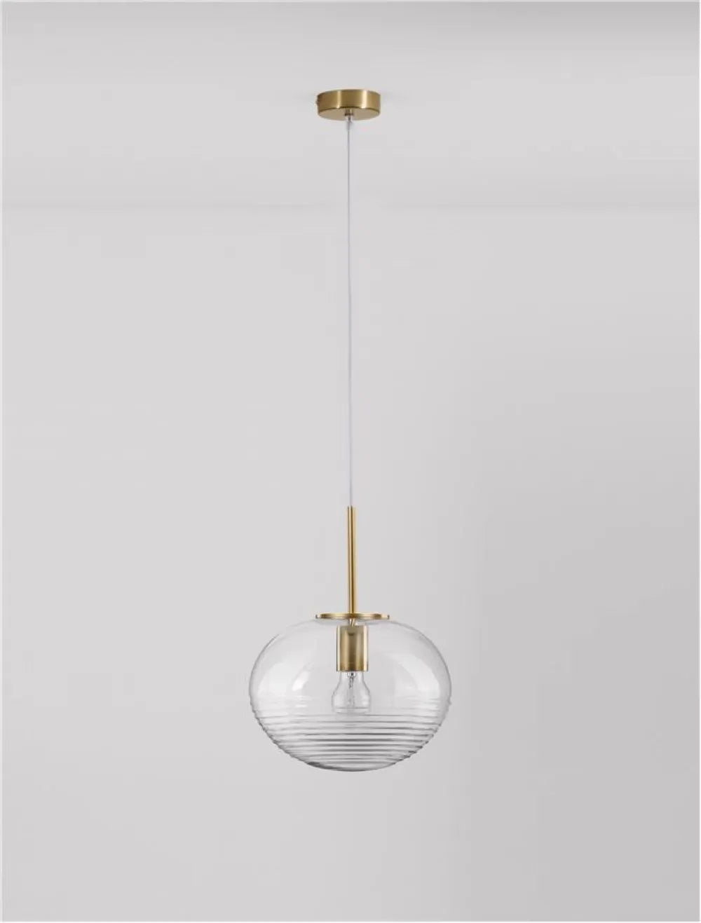 Pendul structura din Metal Auriu si abajur din Sticla Transparent H190xL28cm IP20 MAEVE
