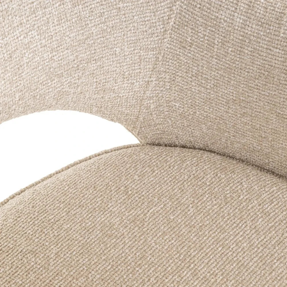 Scaun rotativ din Stofa Bej si Metal Alama L59xH90cm Ginerva  Richmond interiors