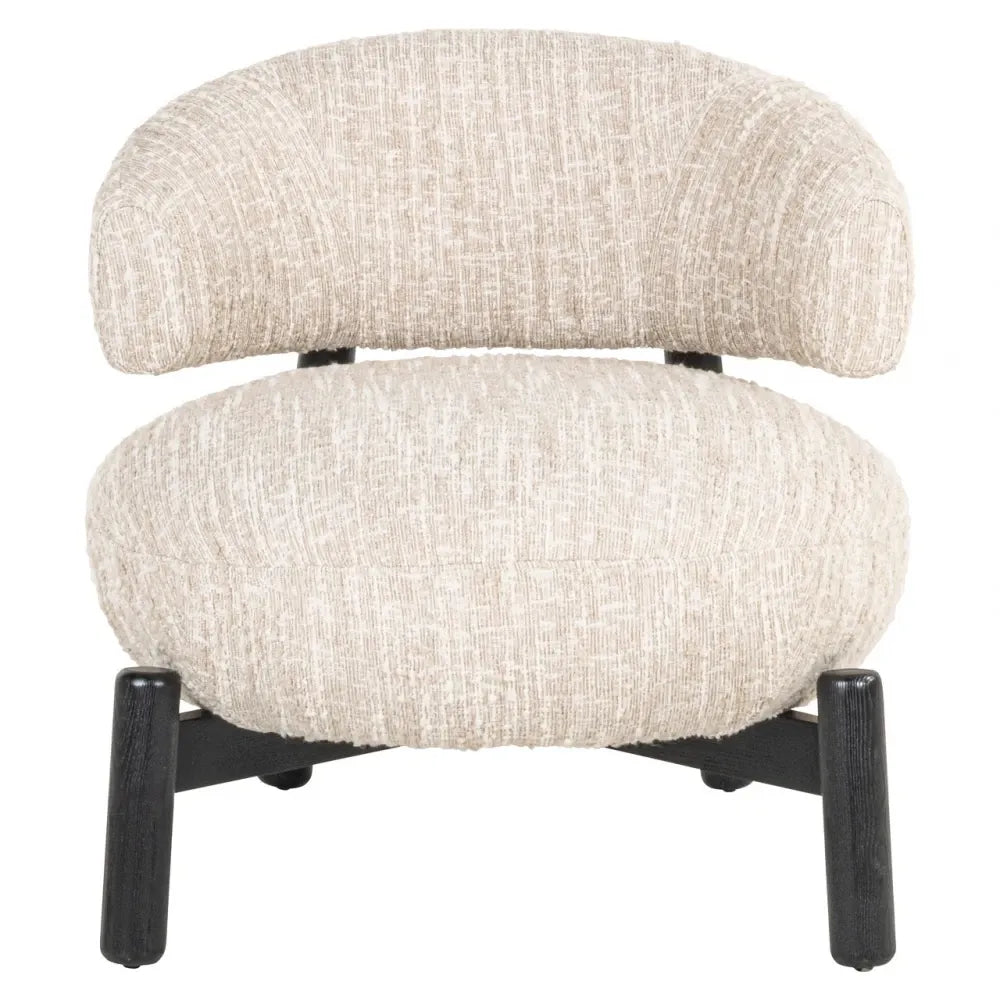 Fotoliu din Stofa Bej si Lemn Negru L73xH72cm Ornella Richmond interiors