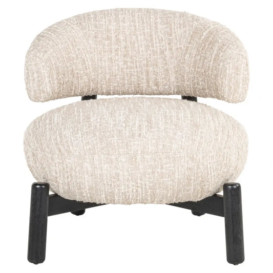 Fotoliu din Stofa Bej si Lemn Negru L73xH72cm Ornella Richmond interiors