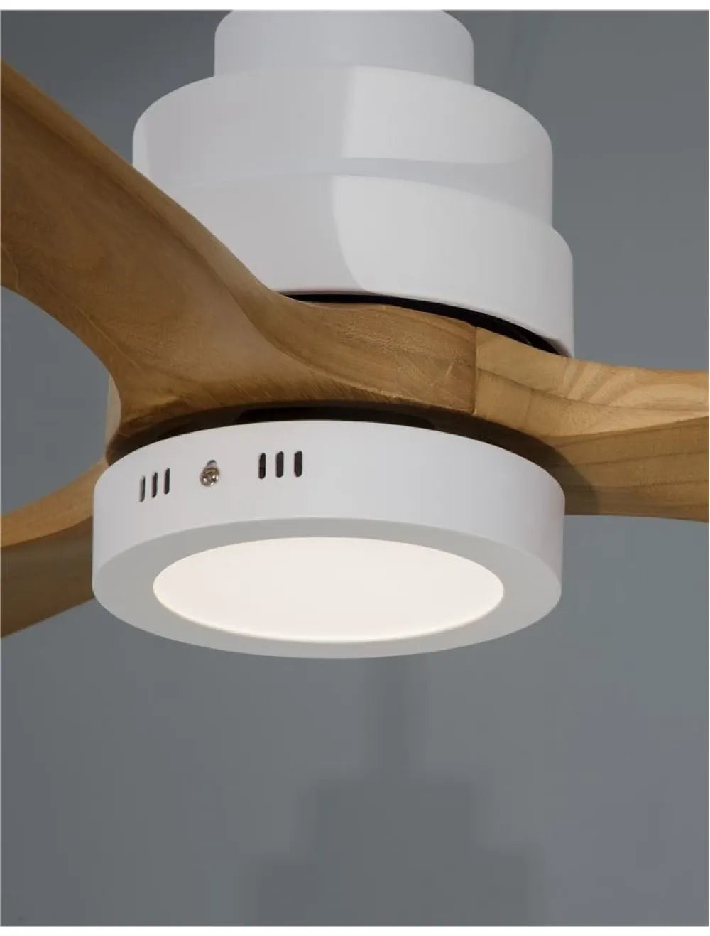 Ventilator structura din Metal Alb si abajur din Sticla Alb H38.5 - 48xL132cm IP20 12W 800lm 3000k NATURE