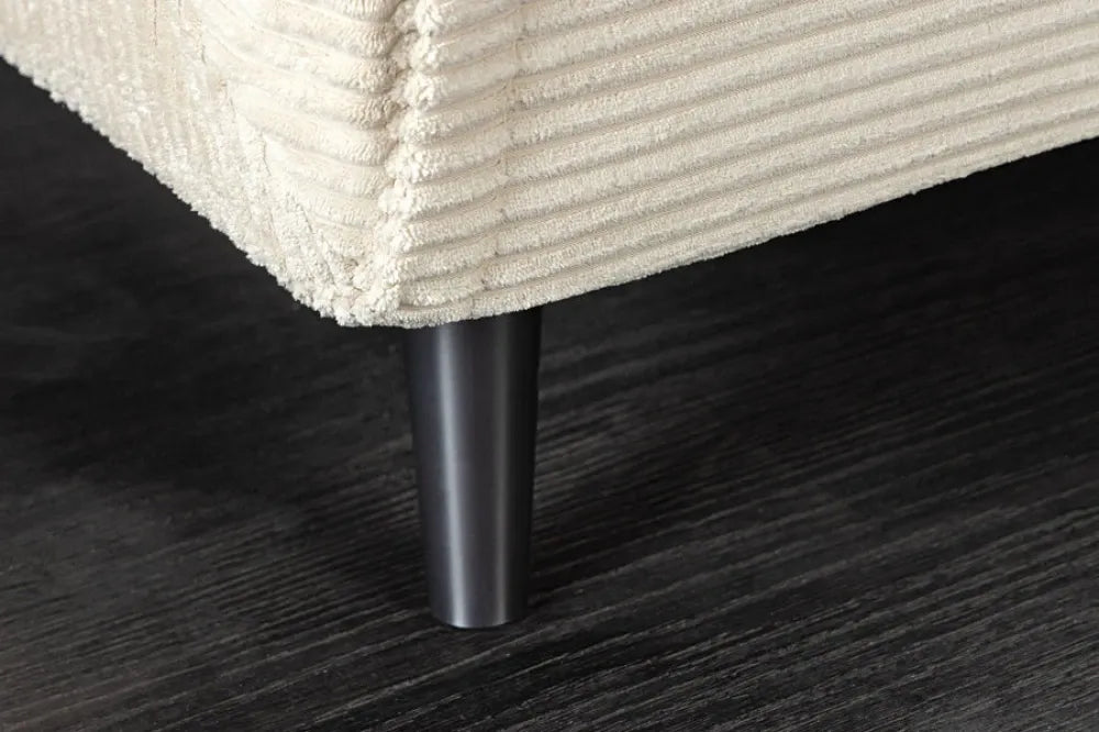 Fotoliu cu functie de dormit tapitat cu Raiat Bej si picioare din Lemn de pin Negru H83xL140xA90cm SMART MULTIFUNCTION