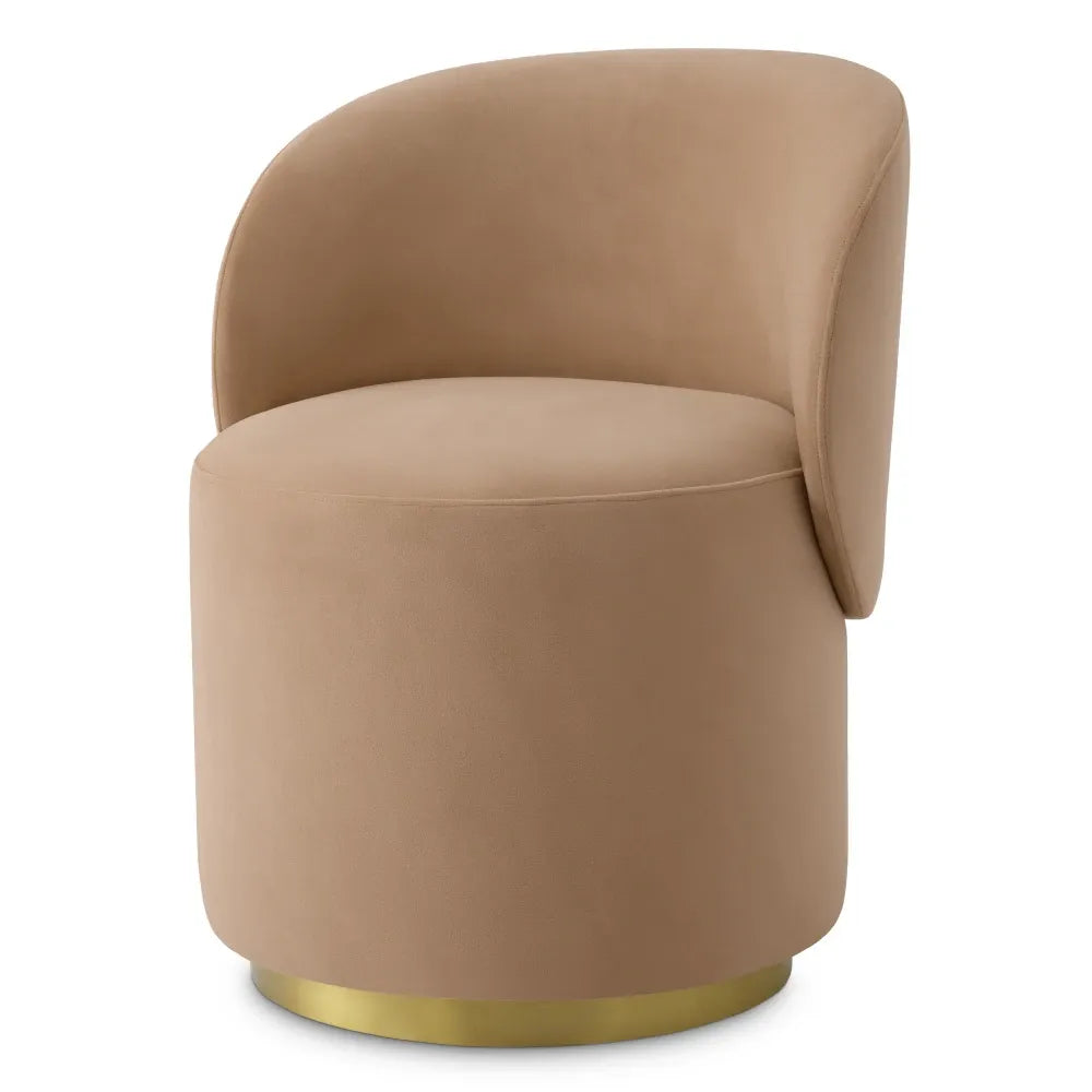 Scaun tapitat cu Catifea Piersica L61xA60xH77cm Greer Eichholtz