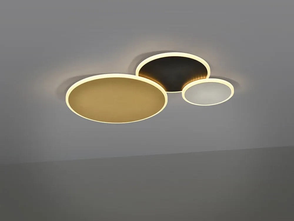 Plafoniera din Metal Alb/Negru/Auriu L63xH6cm Umbra