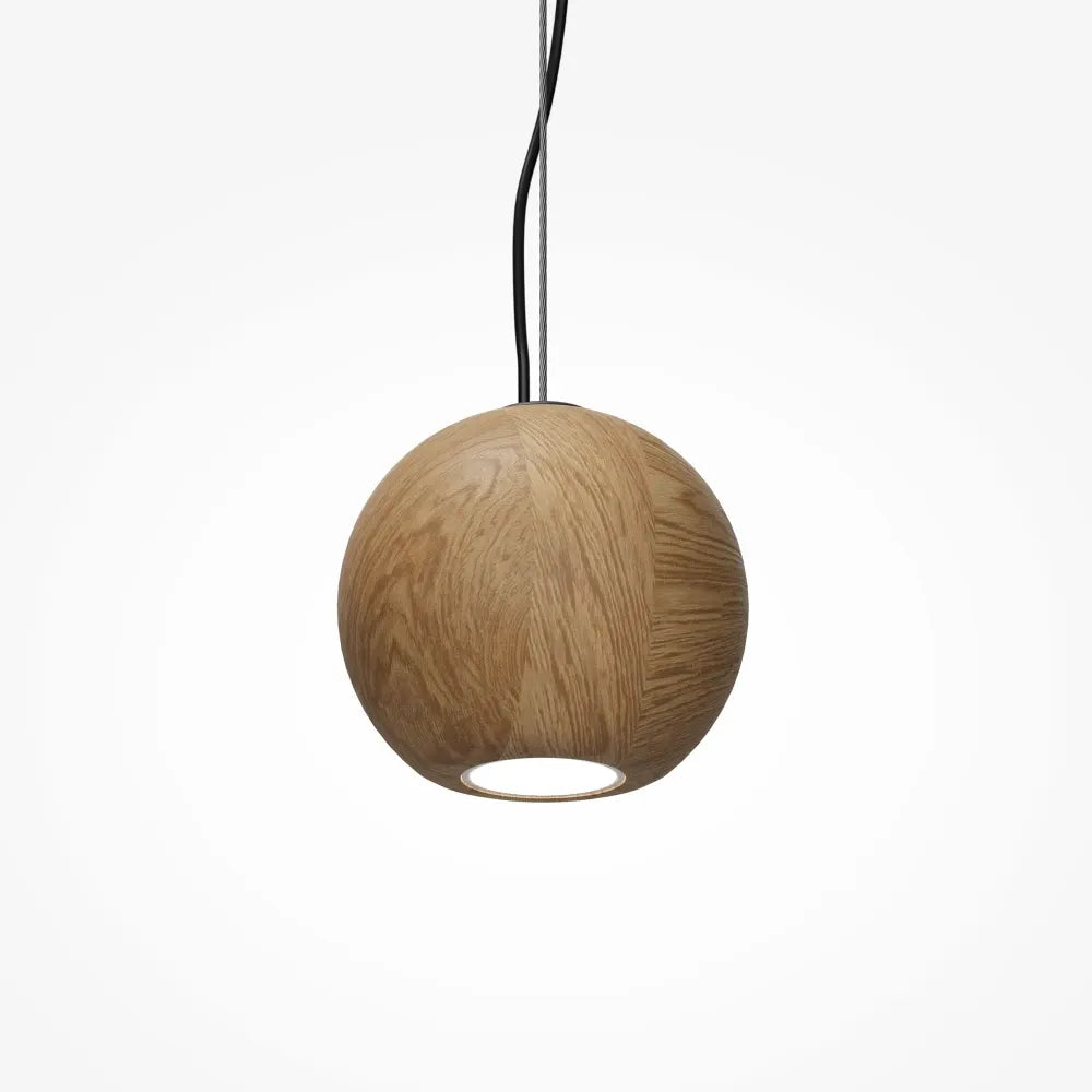 Pendul din Metal Negru si Lemn Bej H313.6xD12cm Basic Texture