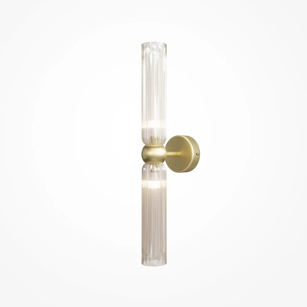 Aplica perete din Metal Auriu si Sticla Auriu Cognac H43.5xD5cm Antic
