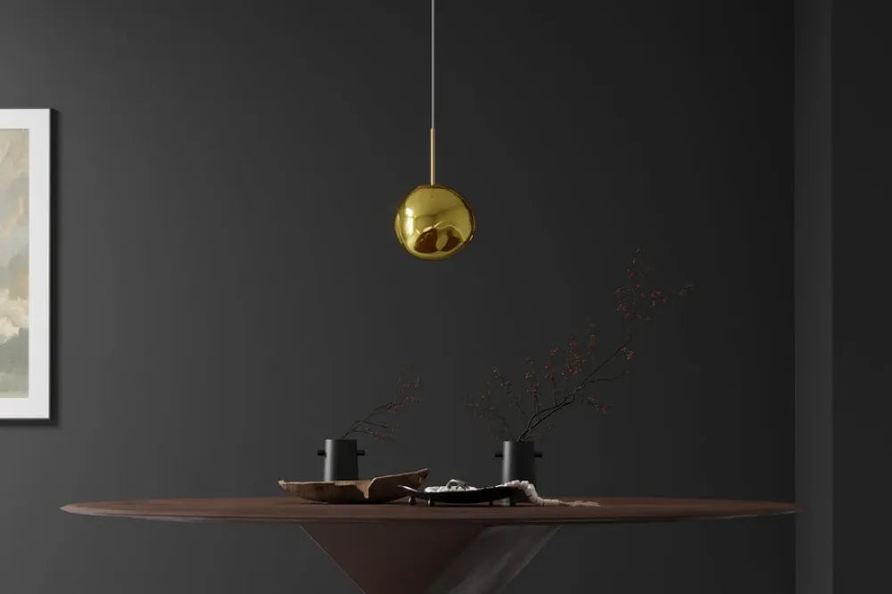 Pendul din Metal Auriu si Sticla Auriu D20xH150cm LIQUID DIAMOND