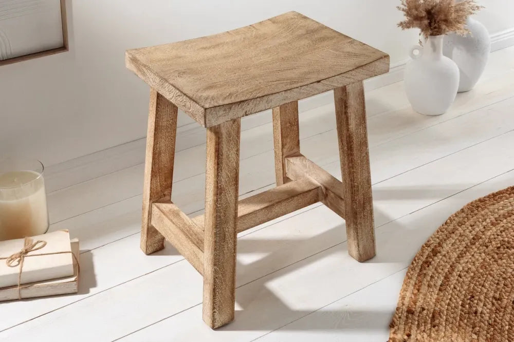 Taburet din Lemn de mango Maro H45xL40cm Finca