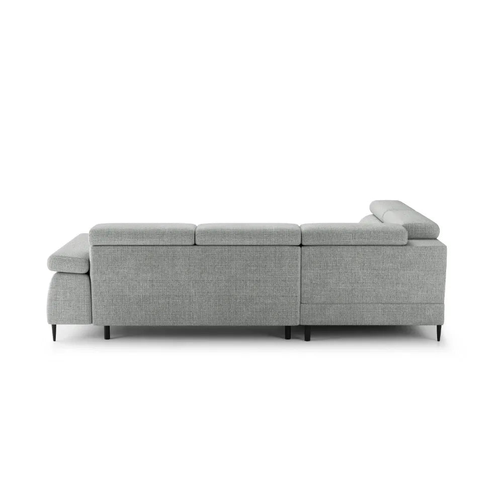 Coltar extensibil tapitat cu Chenille Gri inchis cu lada depozitare Cordoba II