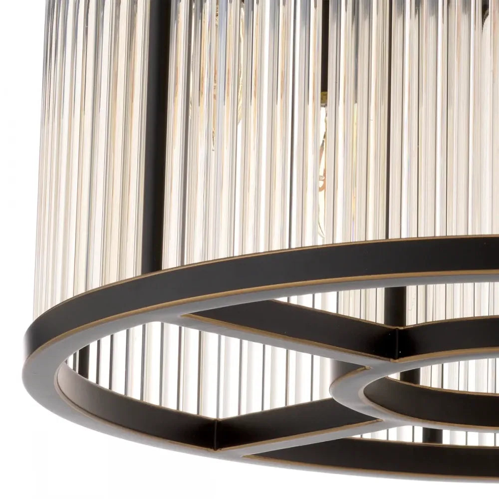 Plafoniera din Metal Bronz si Sticla Transparent H37.5xD45cm Bernardi S Eichholtz
